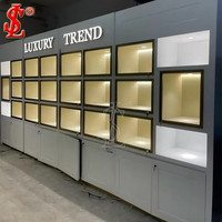 Vitrine murale en métal et contreplaqué pour bijoux, mobilier de magasin pour centre commercial, présentoir à bijoux en MDF