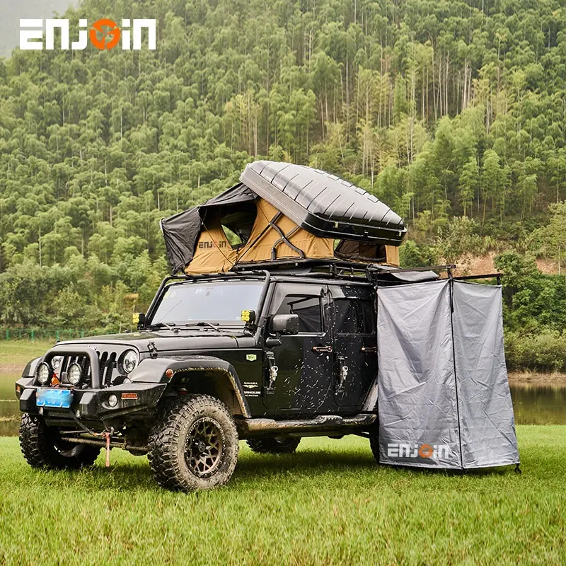 ENJOIN 4WD-tienda de techo de coche con carcasa dura personalizada, plegable, para exteriores, Camping, camión, tienda de techo de aluminio para SUV