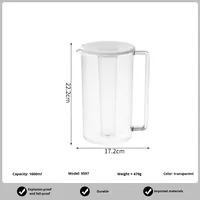 Pichet à eau en plastique de qualité alimentaire résistant aux hautes températures, résistant à la chaleur, grande capacité, usage commercial, incassable, 2-3L