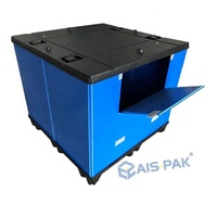 Boîte de conteneur de palette pliable en plastique avec couvercle pour pièces automobiles Logistique Plegables Contenedores Maga