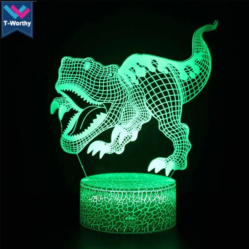 Home Decoration Color Change Acrylic illusion Lamp Creative Baby Gift Remote Control Custom 3D Led Night Light