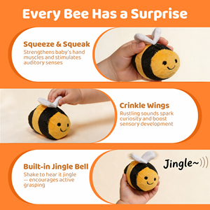 SHINEPEP Juego de Juguetes de Peluche de Colmena, Animales de Peluche Suaves, Juguetes Educativos Montessori para la Educación Temprana de los Niños - Product Image 4