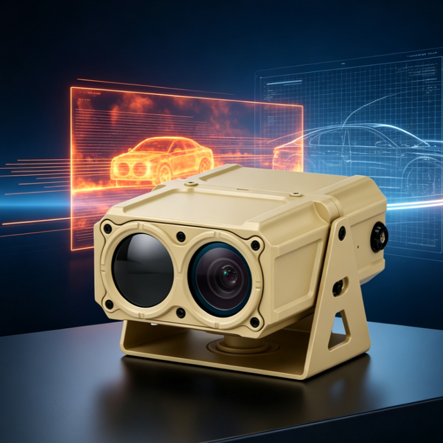 Vehicle Mounted Thermal Imaging Camera 640x512 VOx IR Fusion 1080P Visible Wide Angle CCD Camera Day Night Car Drone Detection