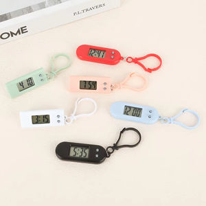 Mini horloge numérique LED triangulaire silencieuse avec boucle, anti-chute, pour sac à dos, vente en gros - Product Image 2