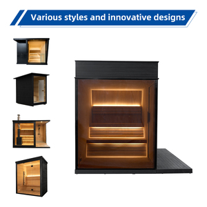 Sauna extérieur sec pour jardin, fonction 220V, relaxation, parc, <span class=keywords><strong>villa</strong></span>, 2-6 personnes, panneau de commande, achetez maintenant - Product Image 2
