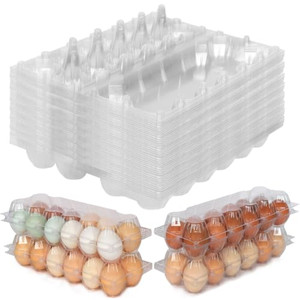 Boîte de rangement transparente en plastique pour œufs, balles de baseball et de golf, emballage blister, lot de 12 boîtes pour balles de golf - Product Image 1