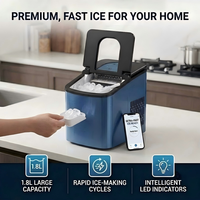 Machine à glaçons de table silencieuse avec bac de stockage de 0,6 kg pour la maison, le bar, la villa, la maison de location, la salle de thé intérieure