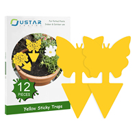 Piège à mouches des fruits collant jaune, tue-moucherons et attrape-insectes pour plantes d'intérieur et d'extérieur