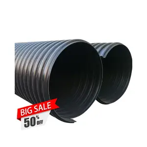 DN500 Dn600 tuyau de Drainage ondulé renforcé par une ceinture en acier à mailles HDPE, 6 pouces