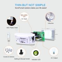 ITEAD Sonoff Basic — interrupteur intelligent, commutateur sans fil WiFi, domotique Module relais Domotica, télécommande fonctionne avec Nest Alexa, DIY bricolage