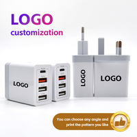 Boîte de vente au détail PD 32W USB-C vers USB, chargeur mural multi-ports à charge rapide avec adaptateur de prise EU/US/UK