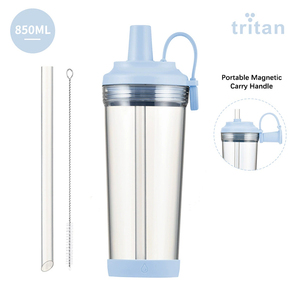 Botella de agua con pajita de Tritán de 850 ml, nueva, con orificio grande para té de burbujas, asa magnética portátil, para BOBA - Product Image 6