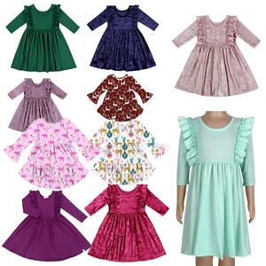 Yiwu Yiyuan indumento abiti da principessa per bambini abiti estivi in cotone per ragazze abiti in cotone organico per ragazze in tinta unita all'ingrosso - Product Image 1