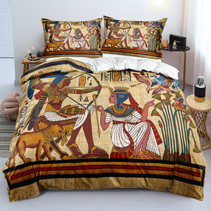 Cổ Egyptian bộ đồ giường thiết lập Quilt cover với 2 vỏ gối Tường Lịch Sử giấy da Pharaoh cũ Egyptian papyrus giường thiết lập - Product Image 6