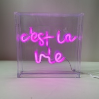 Cool rose LED oeil forme enseigne au néon USB boîte à lumière lumière lumière décorative pour la maison beauté jeu Bar fête mariage bureau décor