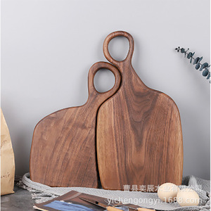 Walnut Wood Cutting <b>Board</b> Solid Wood With Handle For Kitchen Use Rectangle Shape Irregular Design Cao County Origin - Product Image 1