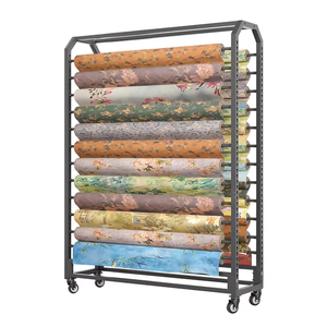 Chất lượng cao có thể tháo rời kim loại Rack hiển thị sàn thảm thảm Mat vải mẫu Rèm gói giấy dệt đứng - Product Image 2