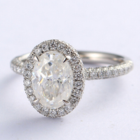 Nouvelle tendance, alliance éternelle en platine pour femme, promesse personnalisée, moissanite taille glace pilée 4,5 carats, sertie pavé, or 14 carats, bague de fiançailles