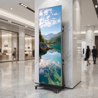 Écran d'affichage LED pour affiches, publicité numérique P1.25, mur vidéo mobile et pliable sur pied pour centre commercial et magasin de détail