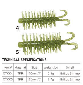 Fournisseur en gros Centi-kicker Leurre souple flottant 4" 5" en forme de centipède, ver segmenté en plastique pour la pêche au bar - Product Image 2