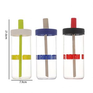 Nouvelle Bouteille d'Eau en Verre Grande Capacité pour le Bureau, Idéale pour Jus, Cadeaux Publicitaires, avec Bouchon Anti-Poussière et Paille - Product Image 4