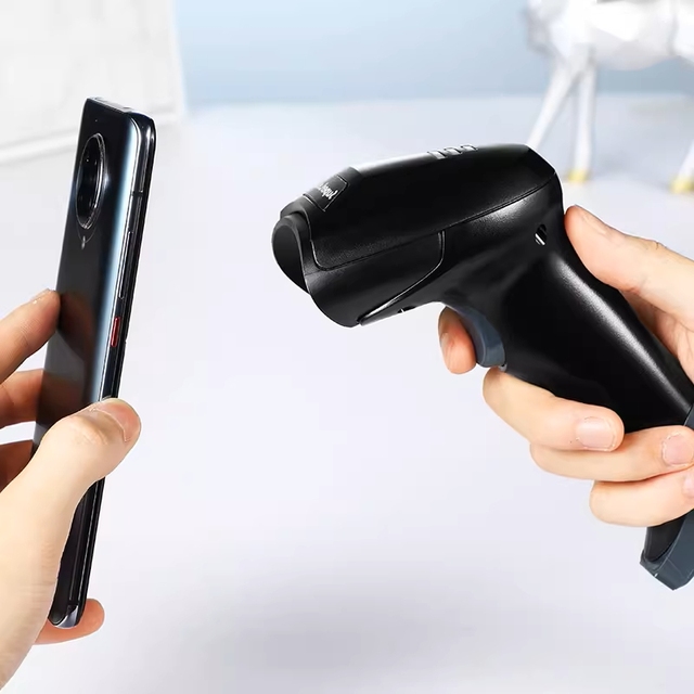 Handheld 2D Wireless Barcode Scanner Rapid Scan BT Wireless Interface for Supermarket Asset Tracking Point Sale E-commerce Stock