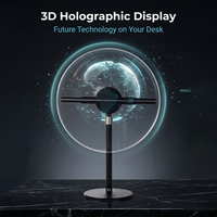 Ventilateur holographique 3D de bureau intérieur, haut-parleur Bluetooth rechargeable, ultra HD, portable, logo personnalisé OEM, cadeau promotionnel pour entreprise