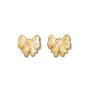 Fashion <b>Stud</b> <b>Earrings</b> Bow Shape 316L Stainless Steel PVD Gold Plating Sustainable Resistant - Product Image 1