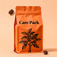 Vente en gros pochettes composables pour café à fond plat emballage de thé en PE à fond quadruple sac de café avec valve