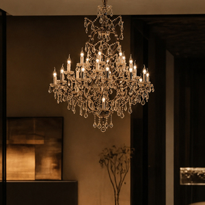 Lámpara de araña de cristal de varios niveles personalizable con cadena de suspensión ajustable para proyectos comerciales y villas - Product Image 1