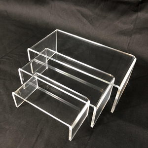 Rõ ràng Acrylic hiển thị risers Trắng Acrylic hiển thị giá U hình dạng món tráng miệng Rack hiển thị Acrylic mỹ phẩm đứng giá - Product Image 5