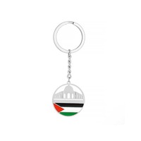 Collier pendentif en métal personnalisé avec drapeau de la Palestine en métal doré et argenté émaillé souple collier avec pendentif en forme de carte du pays de la Palestine