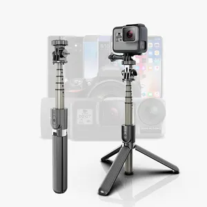 Syosin l03 bastão de selfie portátil, tripé de liga de alumínio para selfie, monopé extensível e esportes ao ar livre, 820mm