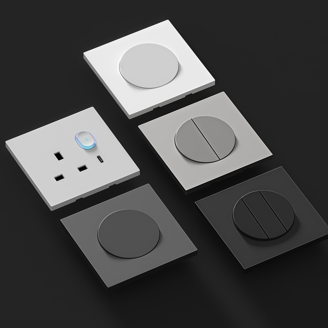 1/2/3/4 Gang Plastic PC Fireproof Push Button Switch Brazil UK 86*86mm Smart Light Wall Switch