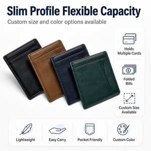 Portafoglio Pieghevole in Pelle Nera con Blocco RFID, Multi Scomparti per Carte, Chiusura Magnetica, Logo Personalizzato, Porta Carte di Credito all'Ingrosso - Product Image 5