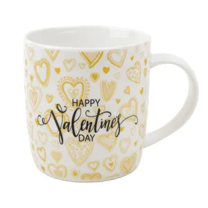 Juego de tazas románticas para el Día de San Valentín, decoración de recuerdo de boda, calcomanía de impresión, Taza de cerámica, café, leche de hueso, pareja