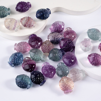 Vente en gros de pierres précieuses en vrac cristal fluorite bracelet à breloques design breloques sculpture poisson pour bracelet fabrication de bijoux DIY