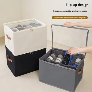 Boîte de <span class=keywords><strong>rangement</strong></span> pour chaussures de bureau pliable en tissu rectangulaire moulé par injection moderne, 5 couches, compartiments multifonctionnels - Product Image 1