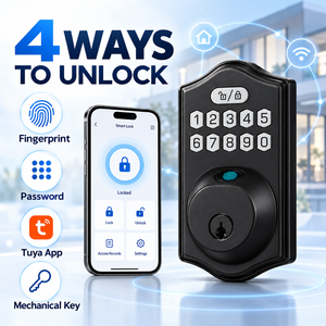 Cerradura Inteligente Tuya con Huella Dactilar y Teclado, Control por App, IP65 Impermeable, Pestillo Único para Puertas de Madera, Proveedor OEM al por Mayor - Product Image 5