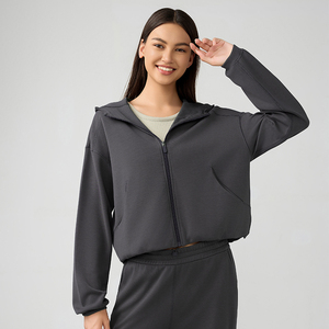 YBO-DAW166 Vente en gros de sweats à capuche sportifs pour femmes, sweats amples et décontractés en tissu respirant pour la course à pied et le <span class=keywords><strong>fitness</strong></span> - Product Image 3