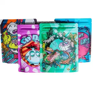 ロゴ入り カスタム印刷 再封可能 スタンドアップポーチ、パーソナライズドデザイン ジッパーロック付き 3.5g 28g 防臭性 マイラーバッグ - Product Image 3