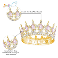 En stock, vente en gros, décoration de gâteau d'anniversaire, couronne de reine en alliage de luxe pour femmes, grand modèle avec strass