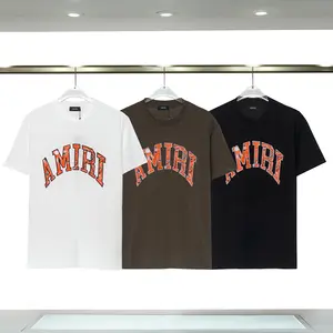 New Arrived AMIRY HighStreet Unisex Oversized 100% Cotton T-shirt Wholesale Custom INS Printed Heavy Weight Men's T-shirts