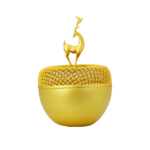 تمثال منحوت قرن الوعل مصنوع يدويًا أنيق على شكل غزال حرف معدنية للمنزل رف مكتب غابة الحياة البرية موضوع زينة حديد - Product Image 6