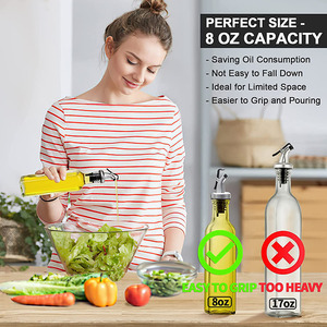 Bouteille distributeur d'<span class=keywords><strong>huile</strong></span> d'<span class=keywords><strong>olive</strong></span> en verre 8oz 250ml <span class=keywords><strong>huile</strong></span> claire et vinaigre Cruet avec verseurs et entonnoir <span class=keywords><strong>huile</strong></span> d'<span class=keywords><strong>olive</strong></span> <span class=keywords><strong>Carafe</strong></span> pour la cuisine - Product Image 4
