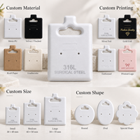 Cartes de présentation pour boucles d'oreilles avec logo personnalisé en feuille d'or 1,5*2 pouces, cartes pour bijoux, cartes pour boucles d'oreilles clous, emballage de conteneurs à bijoux