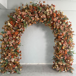 <span class=keywords><strong>Arco</strong></span> Floreale Marrone Vintage Europeo a Forma di U, Decorazione per Matrimoni e Feste, Supporto per Fiori Artificiali - Product Image 1