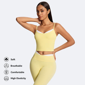 Set Olahraga <span class=keywords><strong>Yoga</strong></span> Activewear Baru, Sport Bra dan Legging Warna-Blok dengan Renda, Set Pakaian Olahraga 2 Potong untuk Wanita, Pakaian Gym - Product Image 1