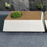 Nouvelle conception de pots de fleurs combinés, chaise, table, pots de plantes en fibre de verre, jardin, maison, boutique, jardinières d'intérieur, écologiques, durables