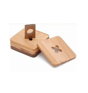 Juego de Posavasos Cuadrados de Madera Clásicos Modernos, Decoración de Mesa de Venta Caliente con Soporte para Posavasos, Utensilios de Cocina, Tapetes de Madera en Blanco - Product Image 6